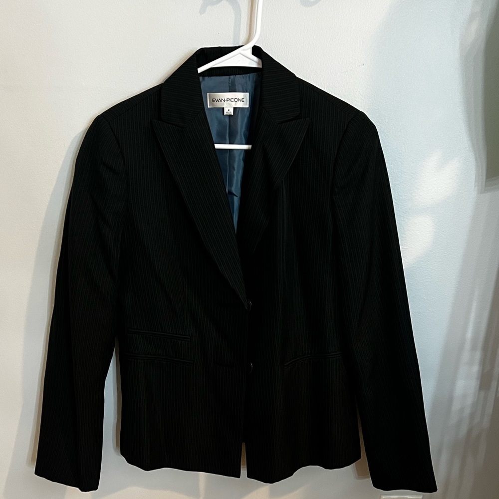 Evan Picone Black Pinstripe Women's Blazer